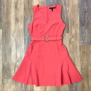 White House Black Market Belted Fit & Flare Dress
